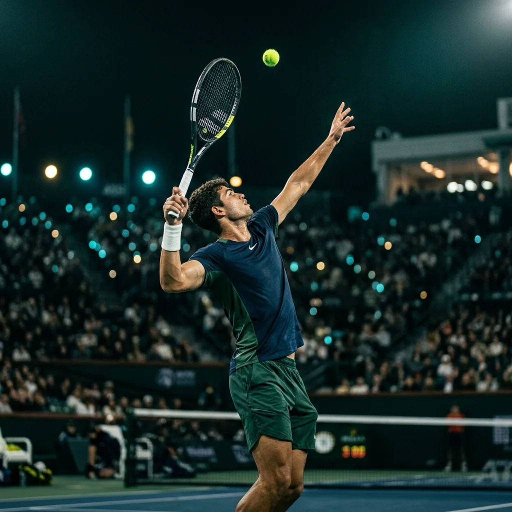 Player Serving in Stadium